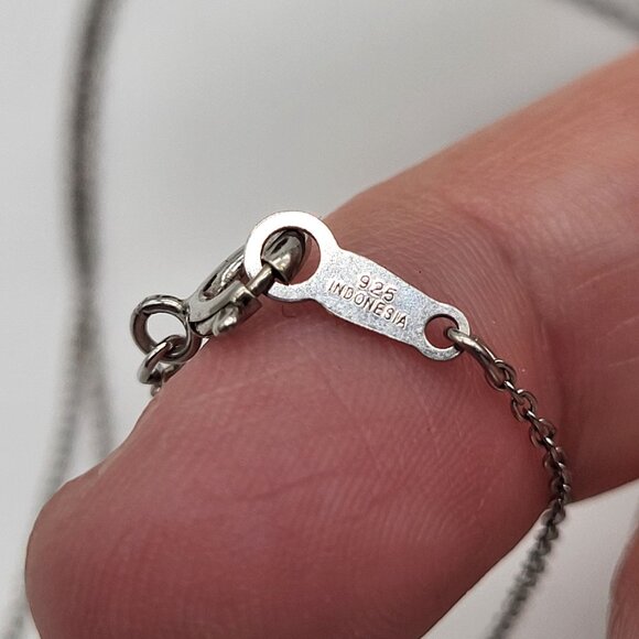 VTG Sterling Silver Double Heart Necklace Indonesia 925 - Picture 7 of 9